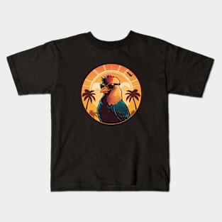 Chicken in a sunset Kids T-Shirt